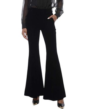 Saint Laurent Flared Flat Front Pants - Black