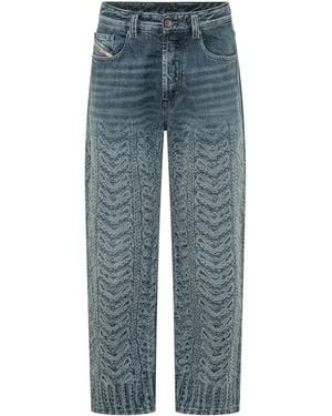 DIESEL Straight Mid Rise Jeans - Blue