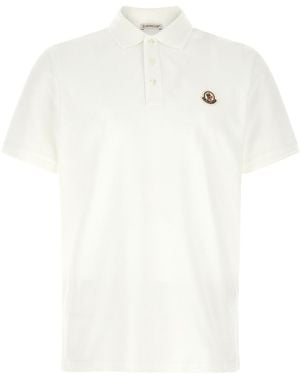 Moncler Logo Shirt Collar Polo - White
