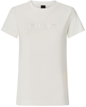 Pinko Embossed Logo T-Shirt - White