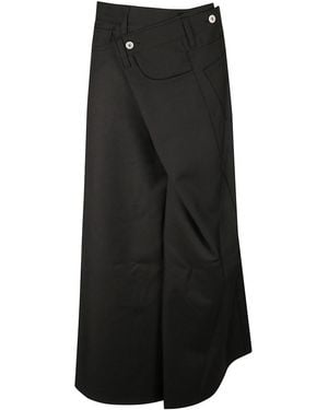 Junya Watanabe A-Line Midi Skirt With Button Detail - Black