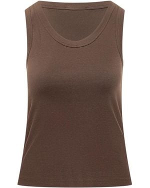 Weekend by Maxmara Solid Round Neck Top - Brown