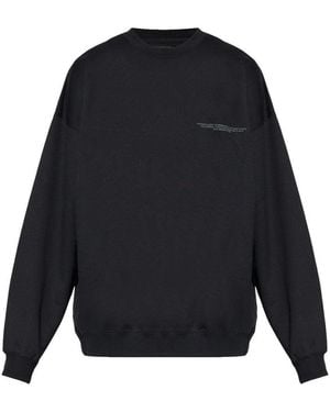 Y-3 Logo-Printed Crew Neck Sweatshirt - Blue