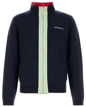 CASABLANCA Logo Cardigan - Blue