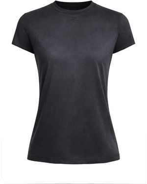 Courreges Solid Crew Neck T-Shirt - Black