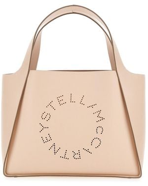 Stella McCartney Perforated Logo Faux Leather Tote - Natural