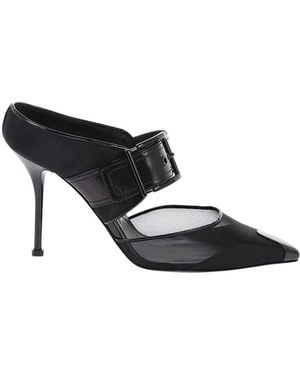 McQueen Mesh Pointed-Toe Pumps - Black