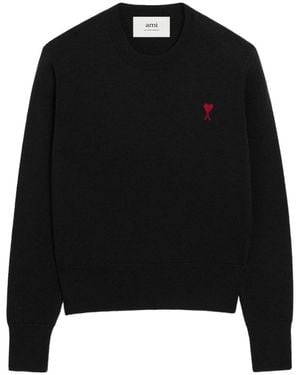 Ami Paris Crewneck Logo Sweater - Black