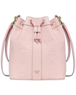 MCM Dessau Medium Bucket Bag - Pink