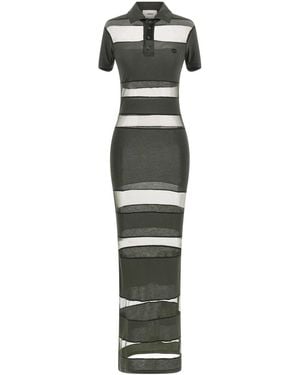 Coperni Striped Sheer Polo Dress - Green