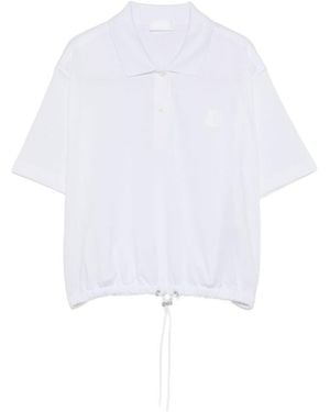 Moncler Solid Shirt Collar Polo - White