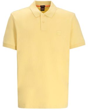 BOSS Slim Fit Logo Polo - Yellow