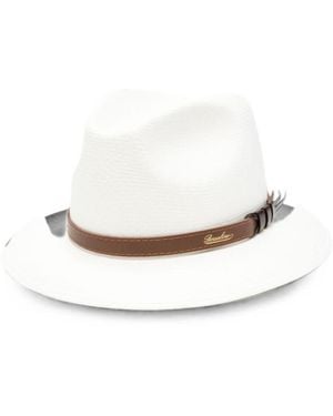Borsalino Solid Panama Hat - White