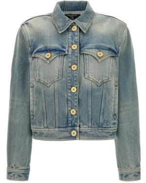 Balmain Vintage-Washed Denim Jacket - Blue