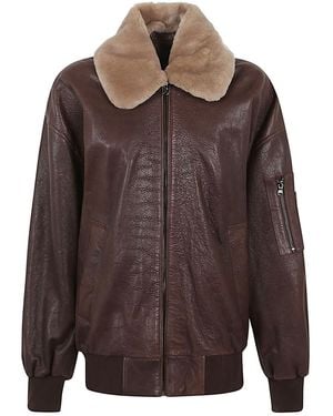 Enes Vivienne Leather Jacket - Brown