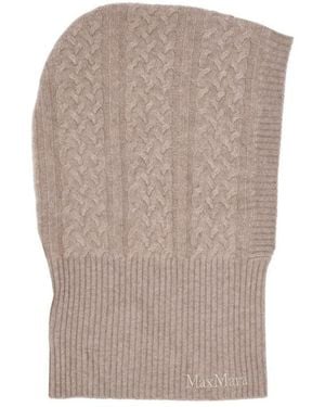 Max Mara Knitted Balaclava Hat - Grey