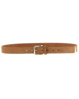 Brunello Cucinelli Logo Buckle Belt - White
