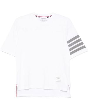Thom Browne Stripes Crew Neck T-Shirt - White