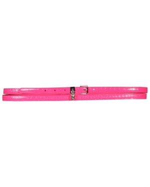 McQueen Textured Buckle Belt - Pink