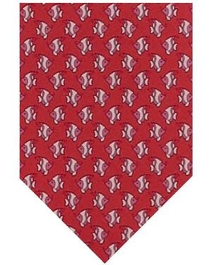 Ferragamo Graphic Print Tie - Red