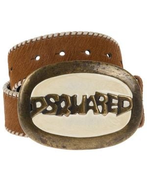 DSquared² Carryover Solid Adjustable Belt - Metallic