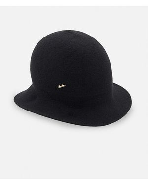 Borsalino Logo Solid Cloche Hat - Blue