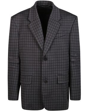 Balenciaga Check Pattern Jacket - Black
