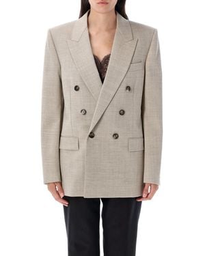 Saint Laurent Cappuccino Wool Blazer - Gray