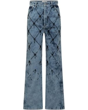 Des Phemmes Straight High Rise Jeans - Blue