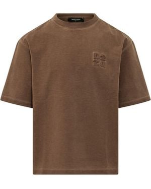 DSquared² Crew Neck T-Shirt - Brown