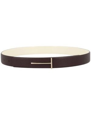 Tom Ford Solid Reversible Belt - White