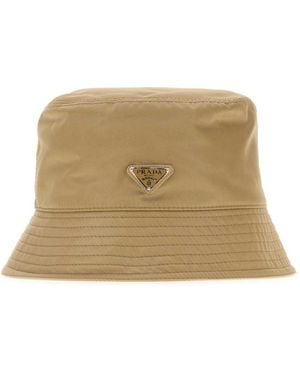 Prada Solid Bucket Hat - Natural