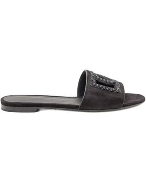 Dolce & Gabbana Logo Sandals - Black