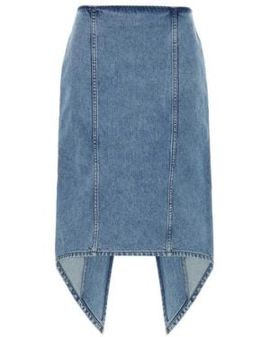 JW Anderson Rear Slit Midi Skirt - Blue