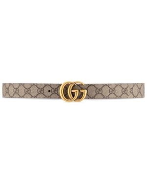 Gucci Gg Marmont Reversbile Belt - White