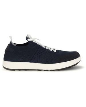 Kiton Textured Knit Trainers - Blue