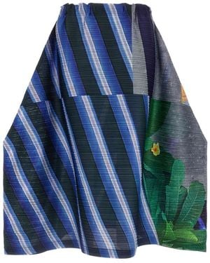 Pleats Please Issey Miyake 'City Collage' Skirt - Blue