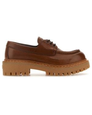Prada Leather Dress Shoes - Brown