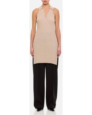 Quira Draped Silk Maxi Tank Top - Natural