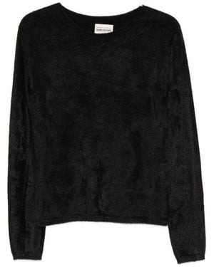 Semicouture Textured Round Neck Jumper - Black
