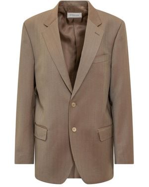 ARMARIUM Solid Notched Lapel Blazer - Brown