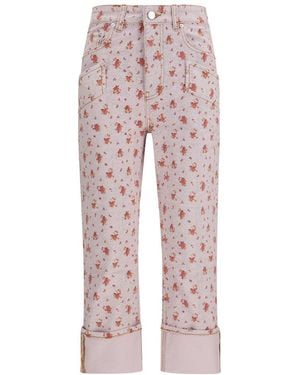 Ganni Slim Capris Trousers - Pink