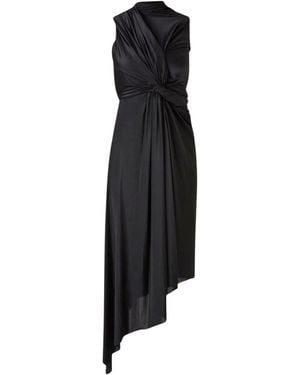 Balenciaga Solid Knee Length Dress - Black