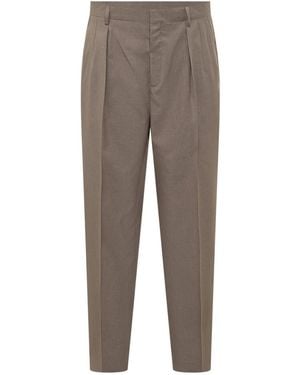 Cellar Door Tapered Pleated Pants - Gray