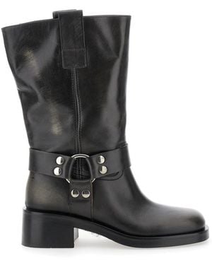 Strategia Leather Boots - Black