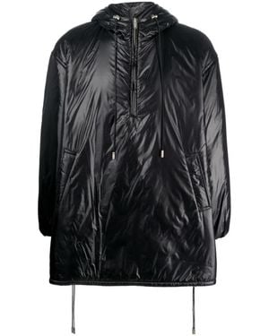 Saint Laurent Solid Hood Jacket - Black