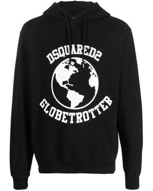 DSquared² Graphic Hood Sweatshirts - Black