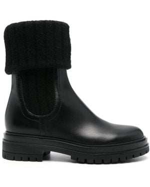 Gianvito Rossi Leather Chelsea Boots - Black