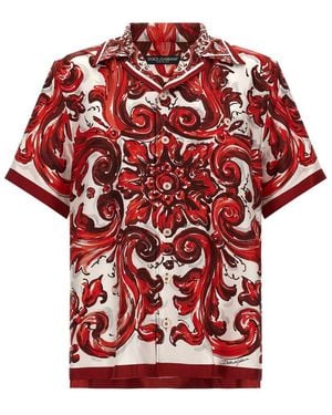 Dolce & Gabbana Majolica Print Shirt - Red