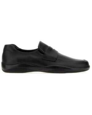 Prada Slip On Loafers - Black